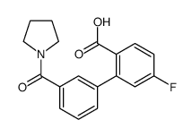 4-fluoro-2-[3-(pyrrolidine-1-carbonyl)phenyl]benzoic acid结构式