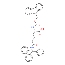 (S)-2-((((9H-芴-9-基)甲氧基)羰基)氨基)-6-氧代-6-(三苯甲基氨基)己酸结构式