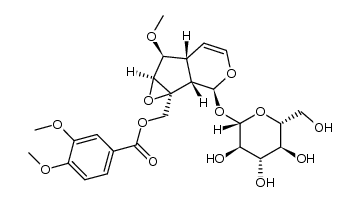 [(1aS,1bS,2S,5aR,6S,6aS)-2-(β-D-glucopyranosyloxy)-1b,5a,6,6a-tetrahydro-6-methoxyoxireno[4,5]cyclopenta[1,2-c]pyran-1a(2H)-yl]methyl 3,4-dimethoxybenzoate Structure