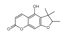 4-hydroxy-2,3,3-trimethyl-2H-furo[3,2-g]chromen-7(3H)-one结构式