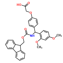4-[(2,4-二甲氧基苯基)(Fmoc-氨基)甲基]苯氧乙酸结构式