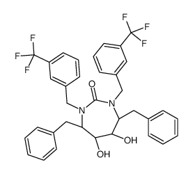 (4R,5S,6S,7R)-4,7-dibenzyl-5,6-dihydroxy-1,3-bis[[3-(trifluoromethyl)phenyl]methyl]-1,3-diazepan-2-one Structure