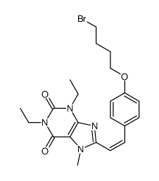 (E)-8-(4-(4-bromobutoxy)styryl)-1,3-diethyl-7-methylxanthine结构式