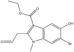 乙基 6-溴-5-羟基-1-甲基-2-(2-羰基乙基)-1H-吲哚-3-羧酸酯结构式