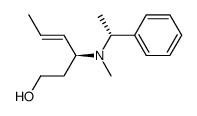 (3S,αR)-(E)-3-(N-Methyl-N-(α-methylbenzyl)amino)hex-4-en-1-ol结构式