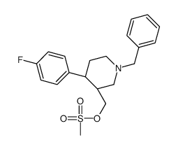 反式1-苄基-4-(4-氟苯基)-3-甲基磺酸哌啶结构式