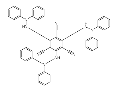 2,4,6-tris(2,2-diphenylhydrazinyl)benzene-1,3,5-tricarbonitrile Structure