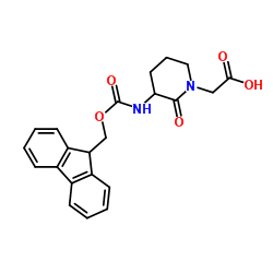 1-Piperidineaceticacid,3-[[(9H-fluoren-9-ylmethoxy)carbonyl]amino]-2-oxo-(9CI) structure