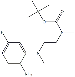 N-[2-[(2-氨基-5-氟苯基)甲基氨基]乙基]-N-甲基氨基甲酸叔丁酯结构式