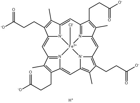 铁(Ⅲ)粪卟啉I 氯化物结构式