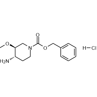 反式-4-氨基-3-甲氧基-哌啶-1-羧酸苄酯盐酸盐结构式