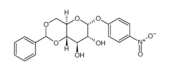 4-硝基苯基4,6-亚苄基-aD-吡喃葡萄糖苷结构式
