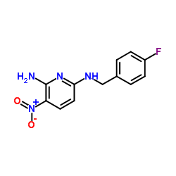 2-氨基-3-硝基-6-(4-氟苄基氨基)吡啶结构式