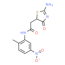 2-(2-imino-4-oxothiazolidin-5-yl)-N-(2-methyl-5-nitrophenyl)acetamide Structure