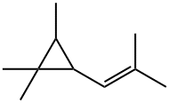 1,1,2-Trimethyl-3-(2-methyl-1-propenyl)cyclopropane Structure