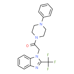 1-(4-PHENYLPIPERAZINO)-2-[2-(TRIFLUOROMETHYL)-1H-1,3-BENZIMIDAZOL-1-YL]-1-ETHANONE结构式