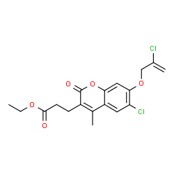 ethyl 3-[6-chloro-7-(2-chloroprop-2-enoxy)-4-methyl-2-oxochromen-3-yl]propanoate结构式