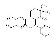 2,2-dimethyl-6-(1-phenyl-2-quinolin-2-yl-ethyl)cyclohexan-1-one结构式