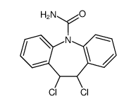 10,11-二氯-10,11-二氢-5H-二苯并[b,f]氮杂卓-5-甲酰胺结构式