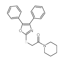 2-[(4,5-diphenyl-1,3-oxazol-2-yl)sulfanyl]-1-(1-piperidyl)ethanone结构式