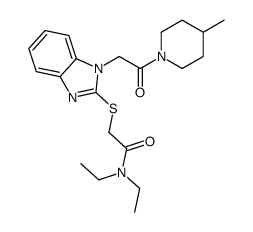 Acetamide, N,N-diethyl-2-[[1-[2-(4-methyl-1-piperidinyl)-2-oxoethyl]-1H-benzimidazol-2-yl]thio]- (9CI)结构式