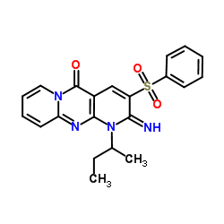 1-sec-Butyl-2-imino-3-(phenylsulfonyl)-1,2-dihydro-5H-dipyrido[1,2-a:2',3'-d]pyrimidin-5-one结构式