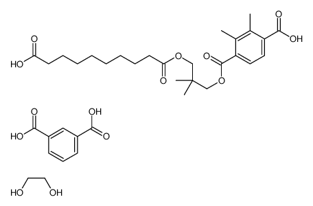 benzene-1,3-dicarboxylic acid,4-[3-(9-carboxynonanoyloxy)-2,2-dimethylpropoxy]carbonyl-2,3-dimethylbenzoic acid,ethane-1,2-diol Structure