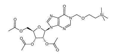 2',3',5'-tri-O-acetyl-1-[(2-trimethylsilylethoxy)methyl]inosine结构式