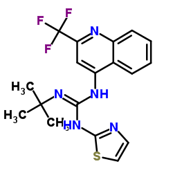 2-tert-butyl-1-(1,3-thiazol-2-yl)-3-[2-(trifluoromethyl)quinolin-4-yl]guanidine Structure