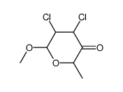 2-methoxy-3,4-dichloro-6-methyl tetrahydropyran-5-one结构式