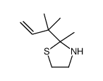2-(1,1-Dimethylallyl)-2-methylthiazolidine结构式
