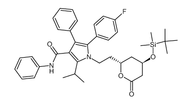 4-叔丁基二甲基甲硅烷基阿托伐他汀内酯结构式