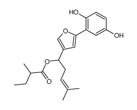[1-[5-(2,5-Dihydroxyphenyl)-3-furanyl]-4-methyl-3-penten-1-yl]2-methylbutanoate结构式
