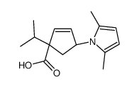 (1S,4S)-4-(2,5-二甲基-1H-吡咯-1-基)-1-异丙基-2-环戊烯羧酸结构式