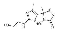 3-Hydroxy-2'-(2-hydroxy-ethylamino)-2,4'-dimethyl-2,3-dihydro-[2,5']bithiazolyl-4-one结构式
