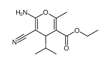 2-amino-3-cyano-4-isopropyl-5-ethoxycarbonyl-6-methyl-4H-pyran Structure