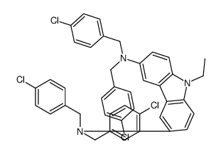 3-N,3-N,6-N,6-N-tetrakis[(4-chlorophenyl)methyl]-9-ethylcarbazole-3,6-diamine结构式