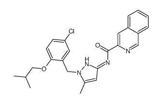 N-[1-[[5-chloro-2-(2-methylpropoxy)phenyl]methyl]-5-methylpyrazol-3-yl]isoquinoline-3-carboxamide结构式