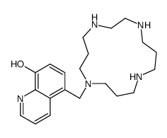 5-(1,4,8,12-tetrazacyclopentadec-8-ylmethyl)quinolin-8-ol结构式