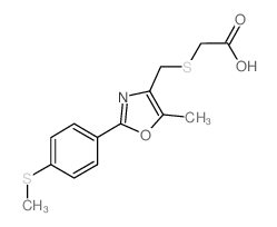 [({5-Methyl-2-[4-(methylthio)phenyl]-1,3-oxazol-4-yl}methyl)thio]acetic acid Structure