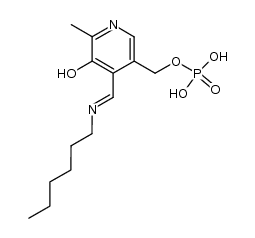 (4-((hexylimino)methyl)-5-hydroxy-6-methylpyridin-3-yl)methyl dihydrogen phosphate结构式
