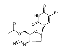 3'-azido-5'-O-acetyl-2',3'-dideoxy-5-bromouridine结构式