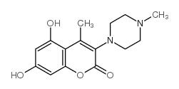 5,7-dihydroxy-4-methyl-3-(4-methylpiperazin-1-yl)-2H-chromen-2-one结构式