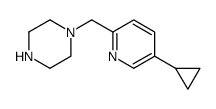 1-((5-cyclopropylpyridin-2-yl)Methyl)piperazine结构式