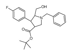 (4R,5S)-1-苄基-4-(4-氟-苯基)-5-羟基甲基-吡咯烷-3-羧酸叔丁酯结构式