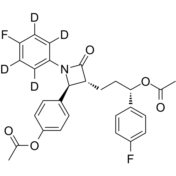 Ezetimibe-d4 diacetate结构式