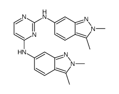 N2,N4-双(2,3-二甲基-2H-吲唑-6-基)-2,4-嘧啶二胺结构式