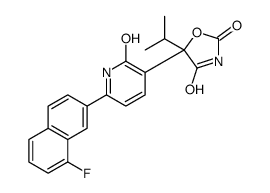 5-[6-(8-氟-2-萘)-1,2-二氢-2-氧代-3-吡啶]-5-(1-甲基乙基)-2,4-噁唑啉二酮结构式