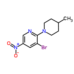 Pyridine, 3-​bromo-​2-​(4-​methyl-​1-​piperidinyl)​-​5-​nitro-结构式