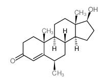 Androst-4-en-3-one,17-hydroxy-6-methyl-, (6b,17b)- (9CI) Structure